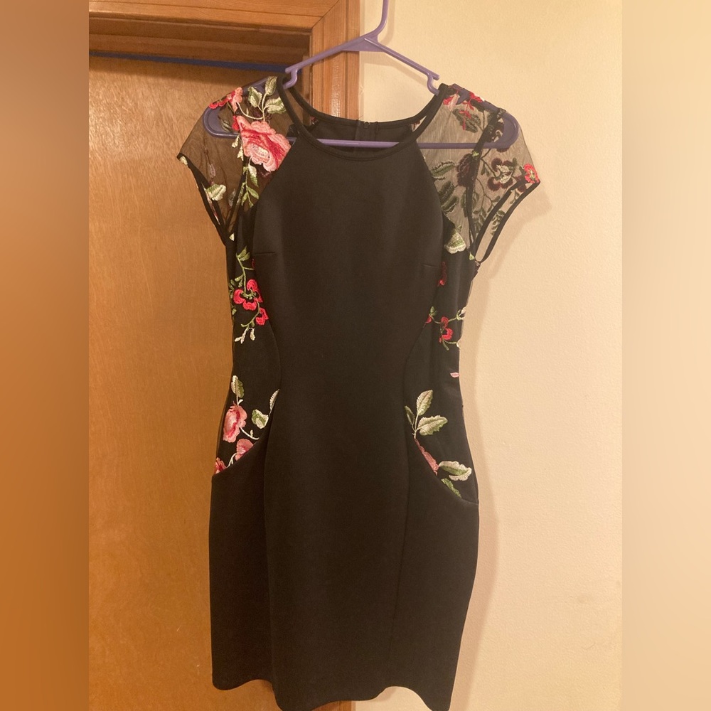 Black dress with flowers: BCX Dress from Macys- Size 9
